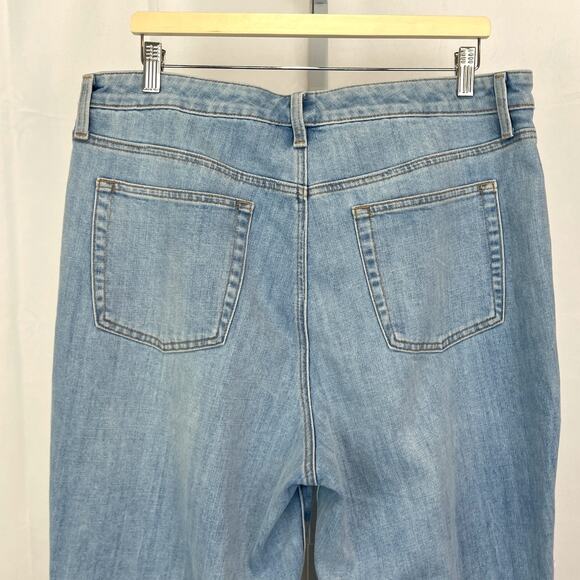 TALBOTS Side Stripe Modern Ankle Jeans Zip Fly Cotton Blend Denim Blue Pink 16 - Picture 7 of 11